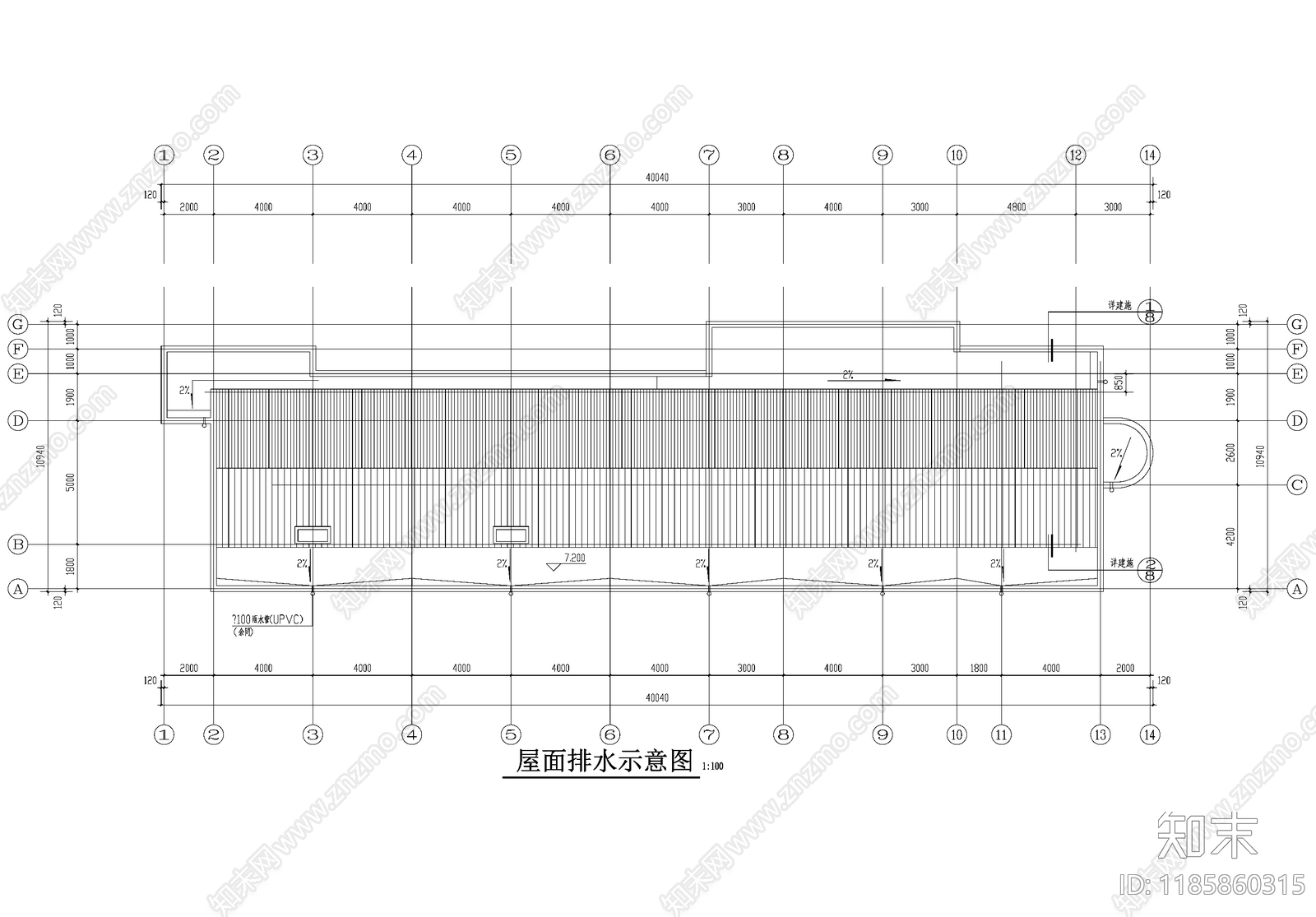 办公楼建筑cad施工图下载【ID:1185860315】