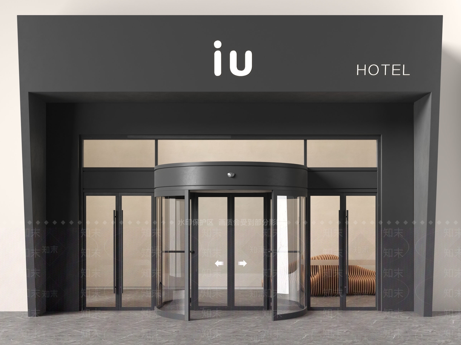 现代轻奢旋转门3D模型下载【ID:1185865834】