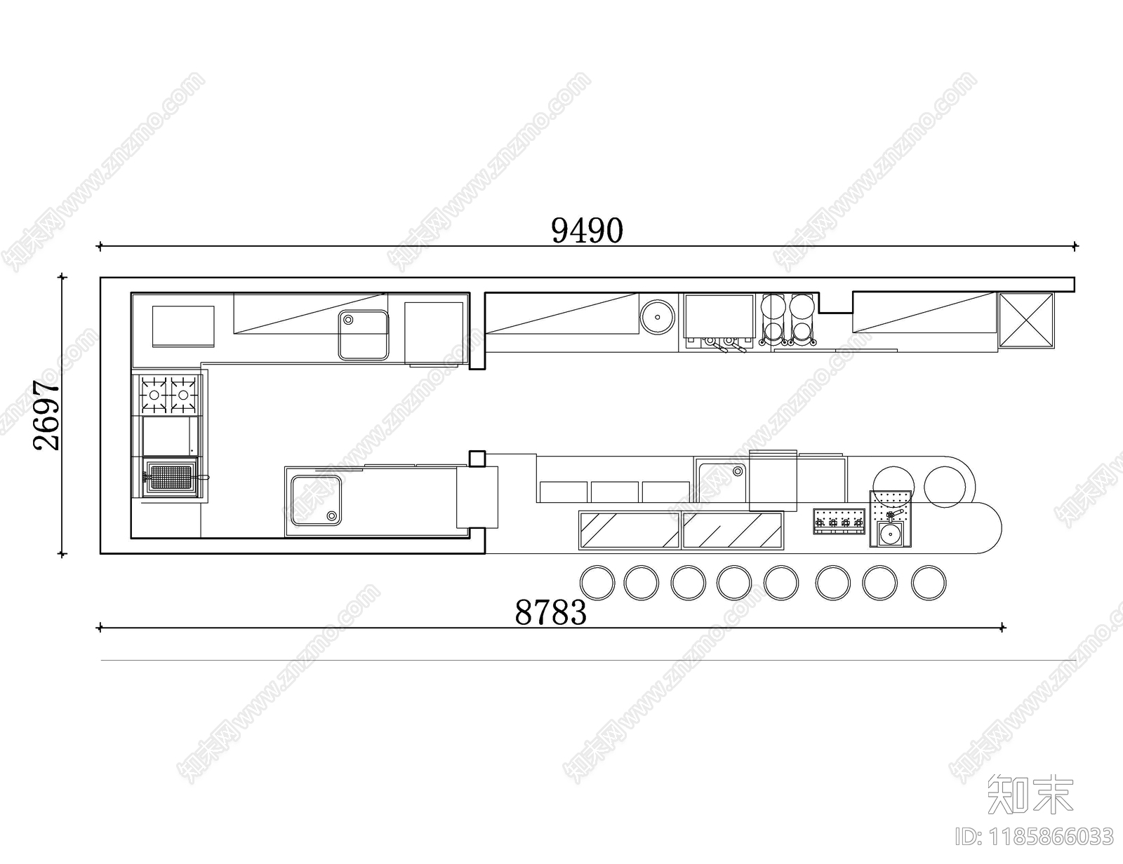 现代酒吧施工图下载【ID:1185866033】