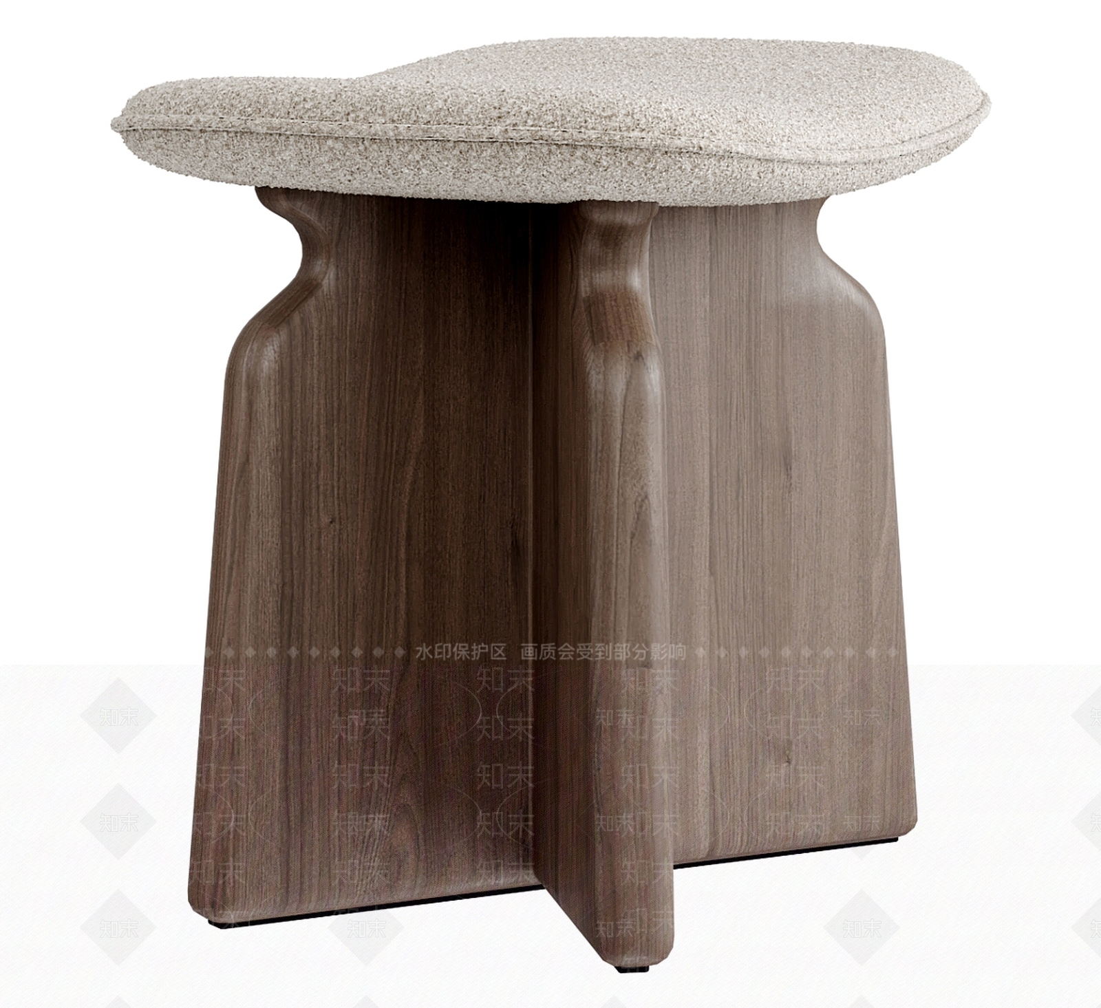 新中式中古沙发凳3D模型下载【ID:1185866198】