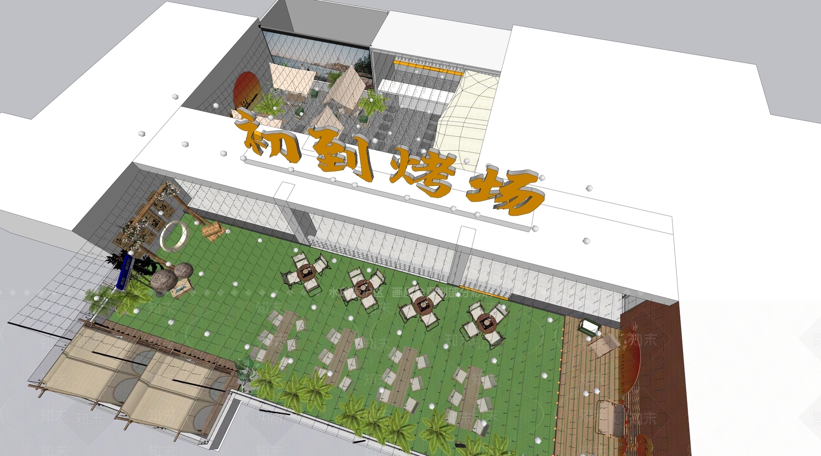 现代工业商业景观SU模型下载【ID:1185870821】
