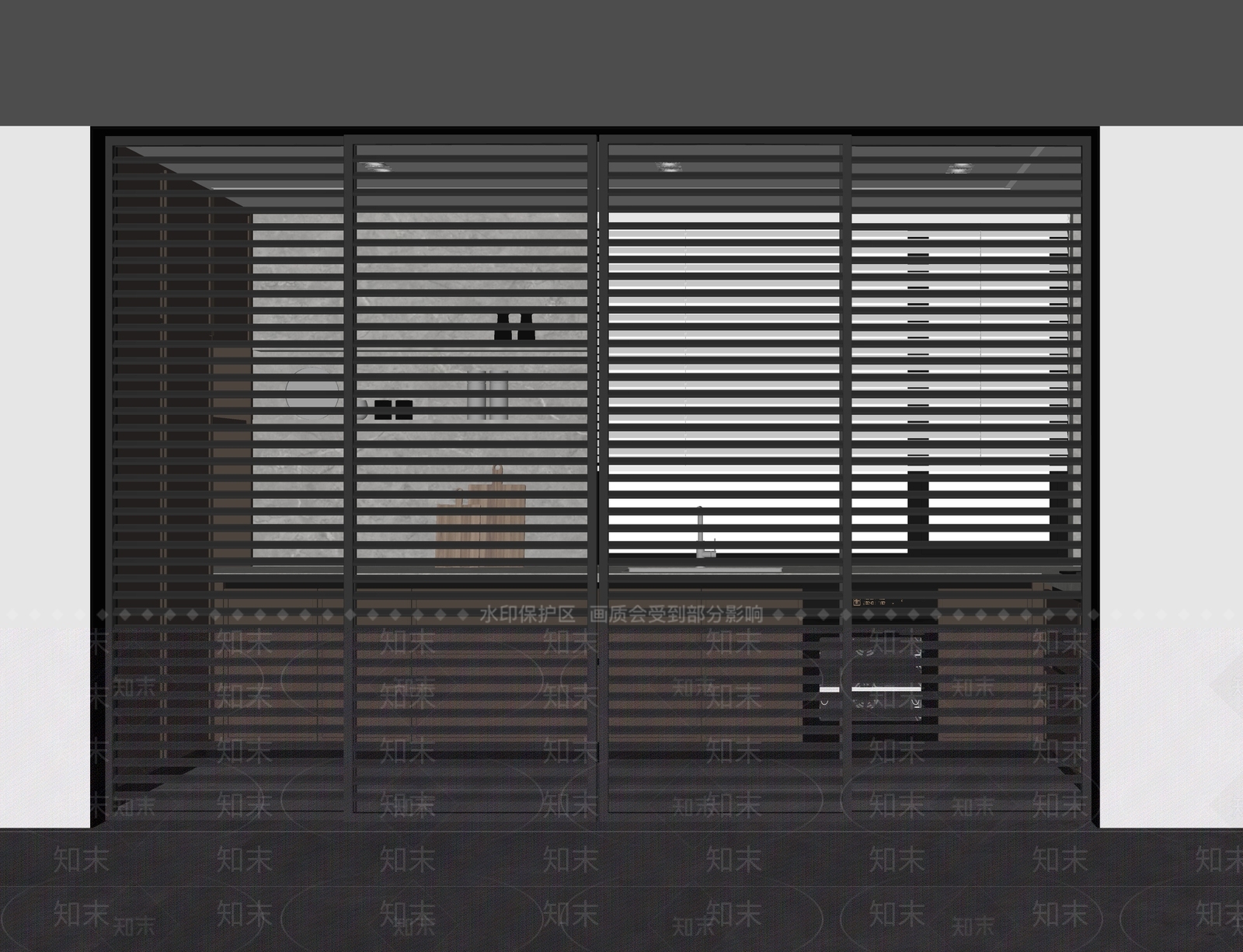 现代推拉门SU模型下载【ID:1185872177】