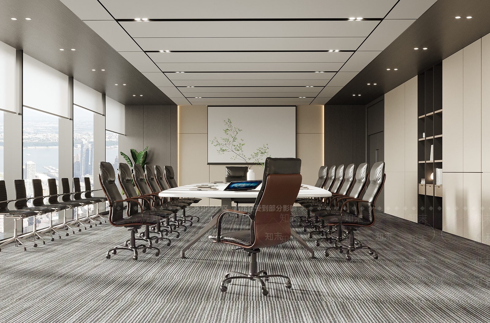 现代会议室3D模型下载【ID:1185873277】