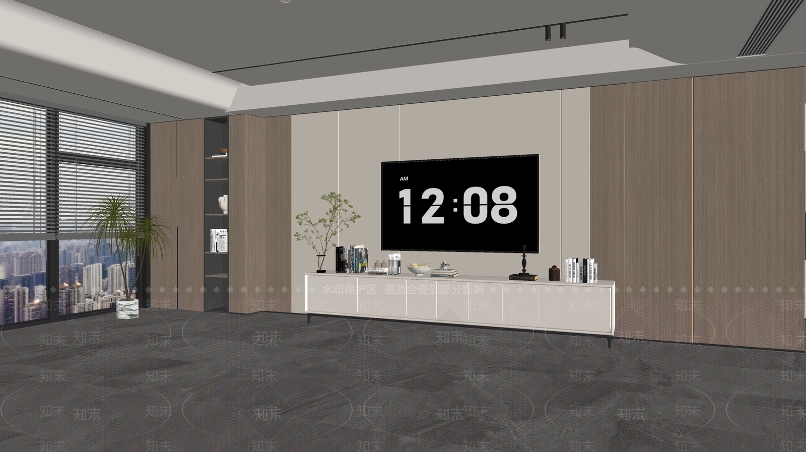现代轻奢背景墙SU模型下载【ID:1185873403】