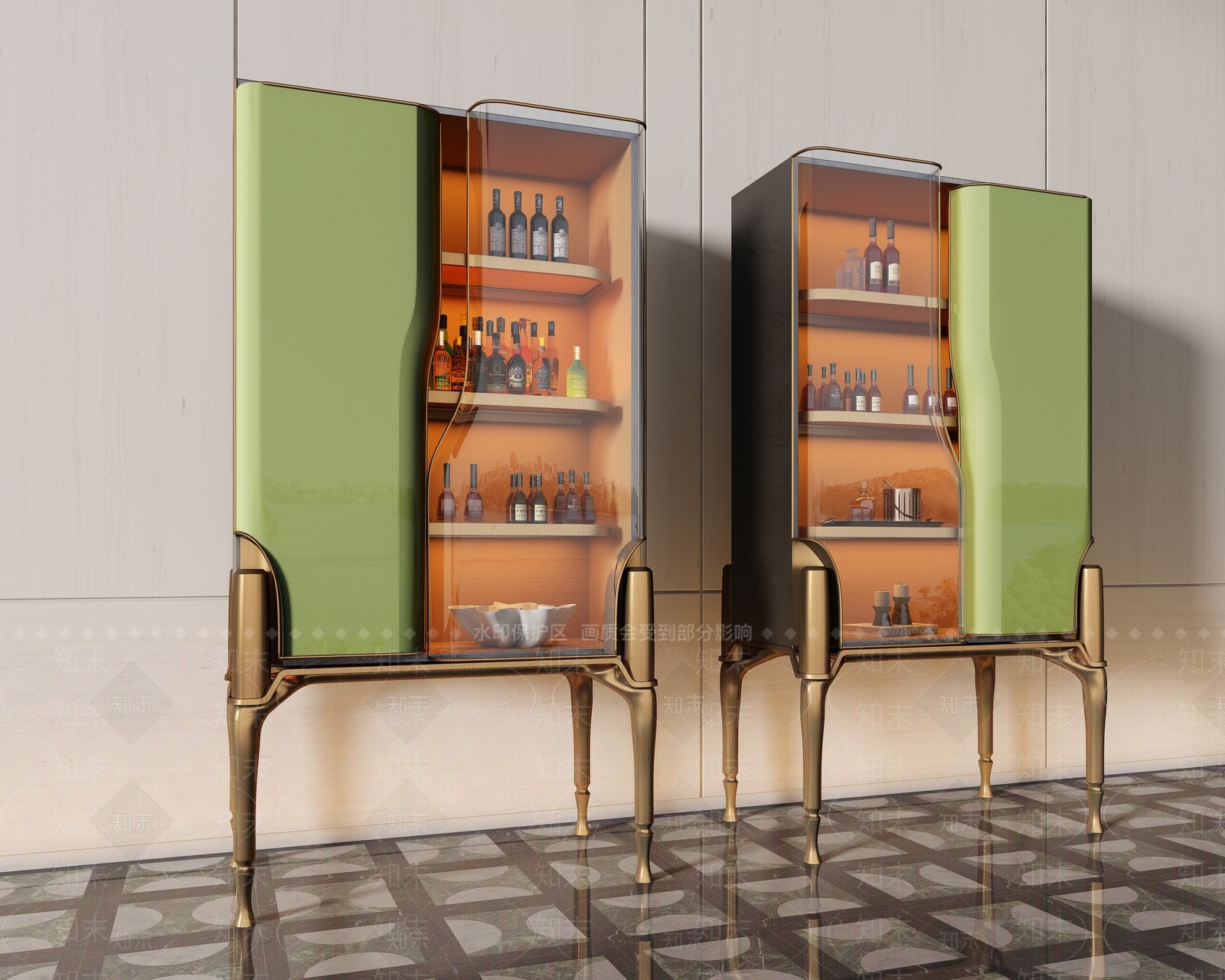 现代意式酒柜SU模型下载【ID:1185876549】