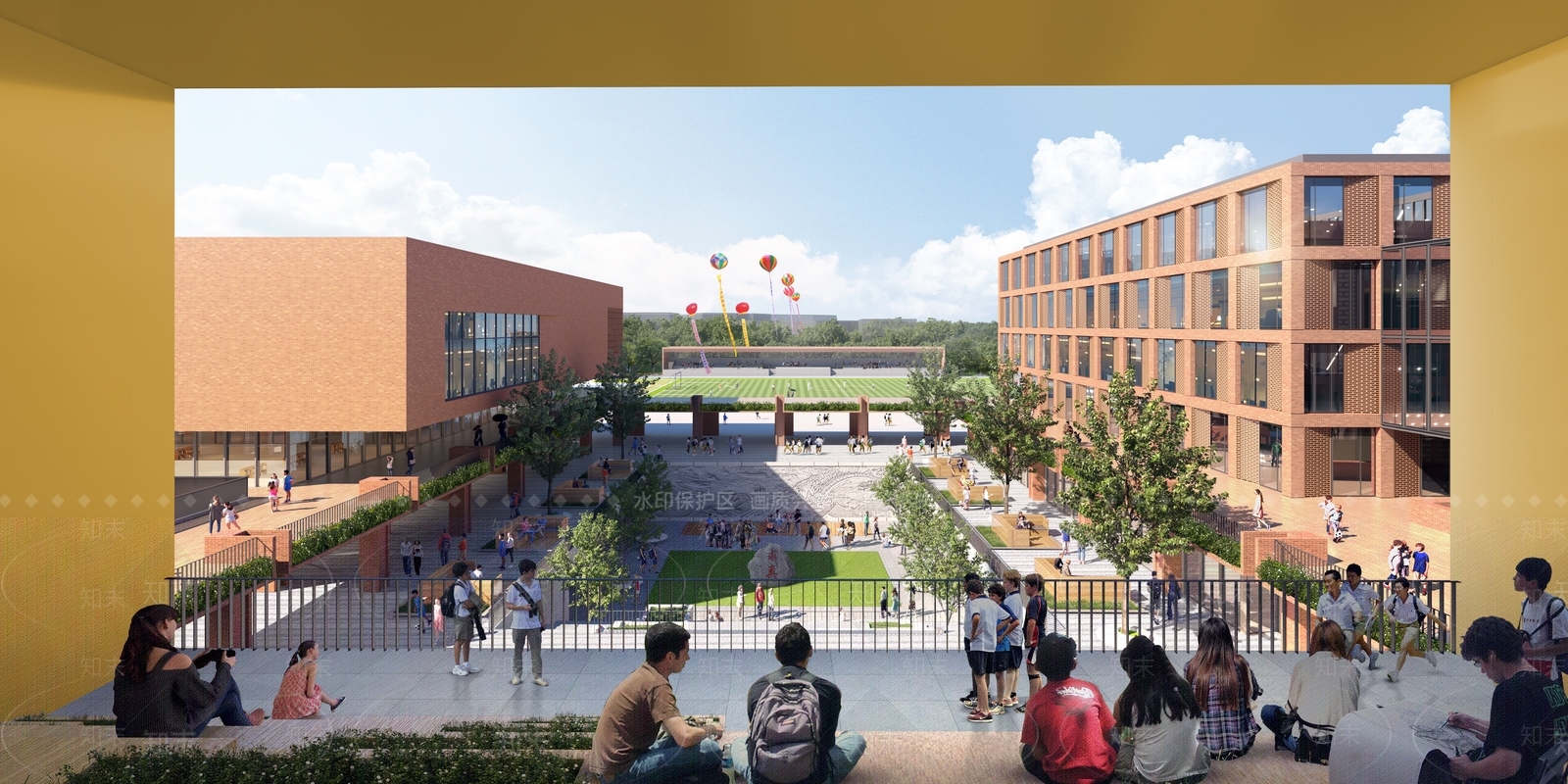 现代学校建筑SU模型下载【ID:1189242381】