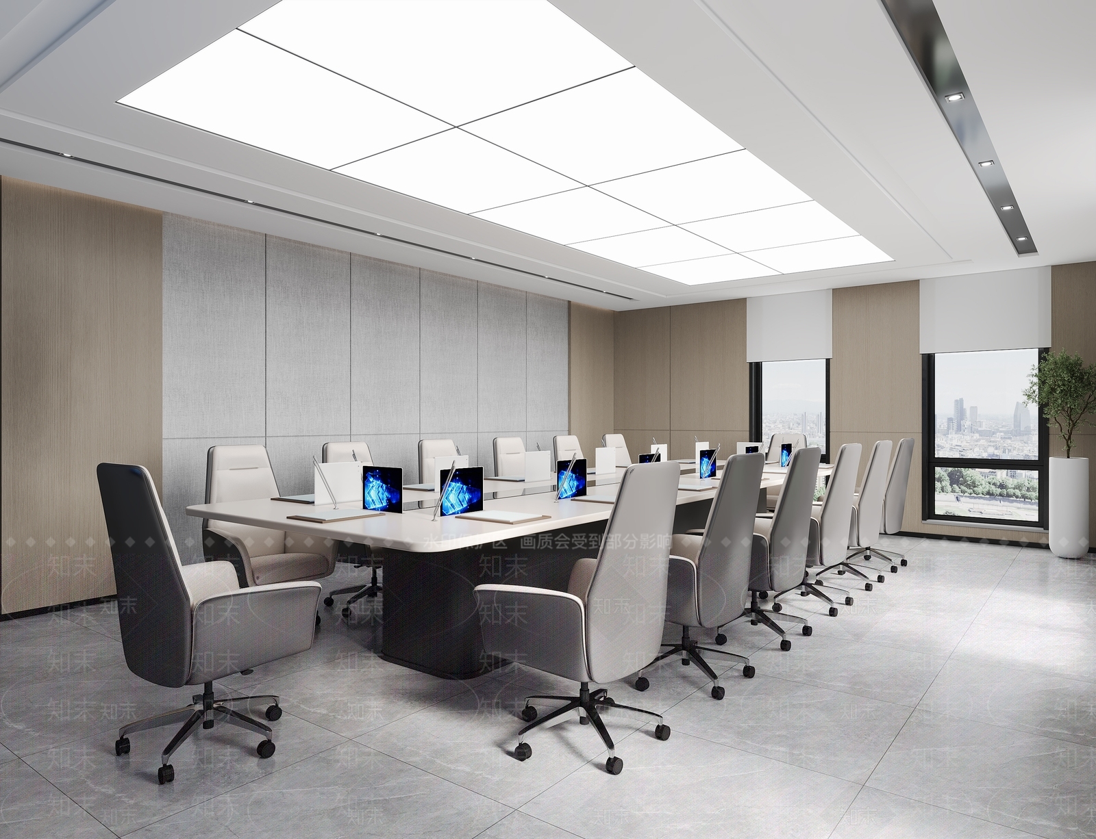 现代极简会议室3D模型下载【ID:1185885851】