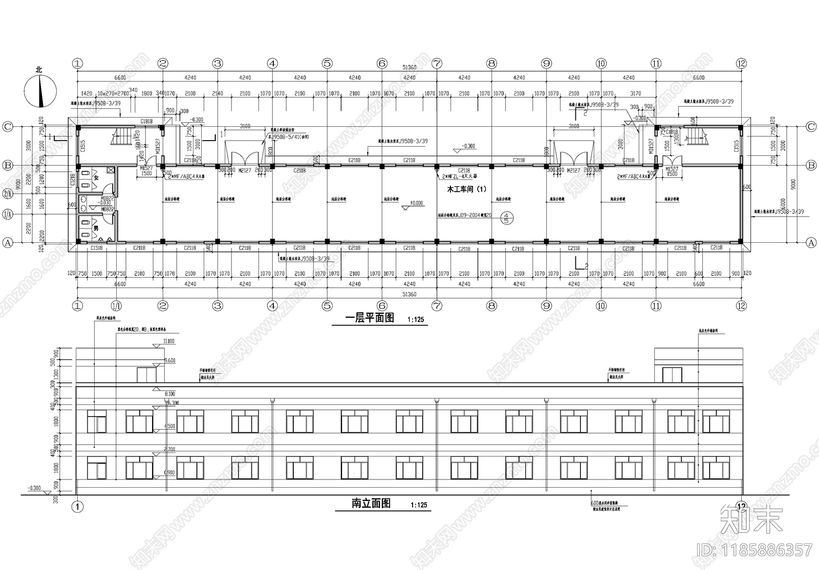 厂房施工图下载【ID:1185886357】