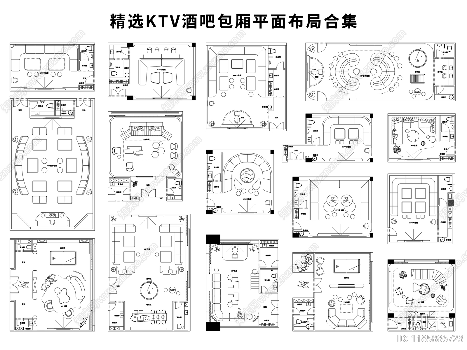 现代KTVcad施工图下载【ID:1185886723】