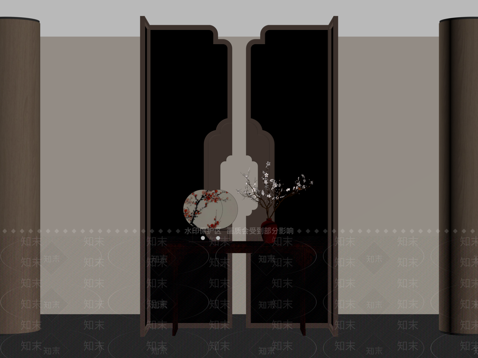新中式条案SU模型下载【ID:1185887128】