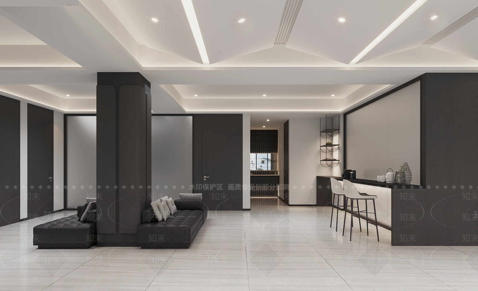 现代办公大厅3D模型下载【ID:1185888103】