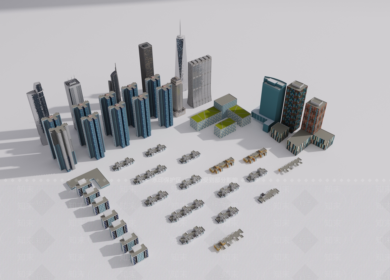 现代简约鸟瞰规划3D模型下载【ID:1185889069】