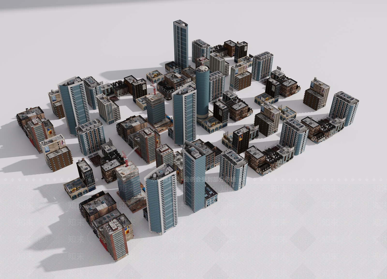 现代简约鸟瞰规划3D模型下载【ID:1185889575】
