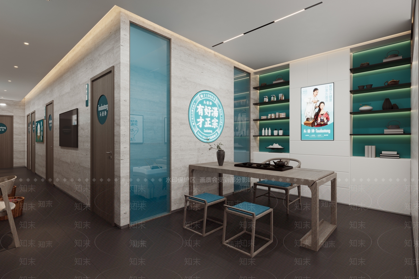 新中式现代足浴店3D模型下载【ID:1185893199】