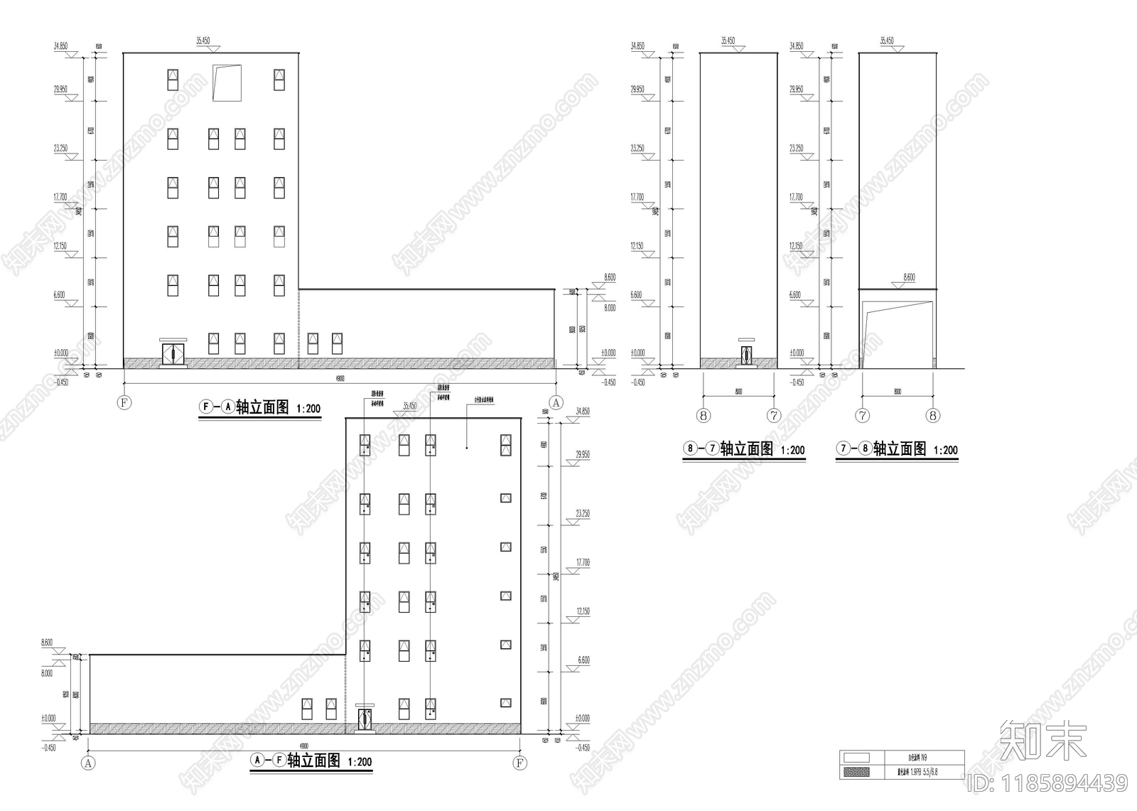 新中式产业园建筑cad施工图下载【ID:1185894439】