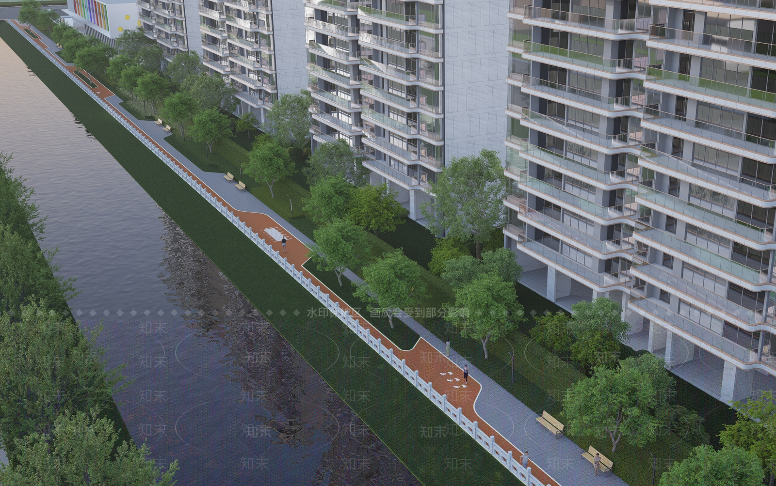 现代滨水景观SU模型下载【ID:1185896380】