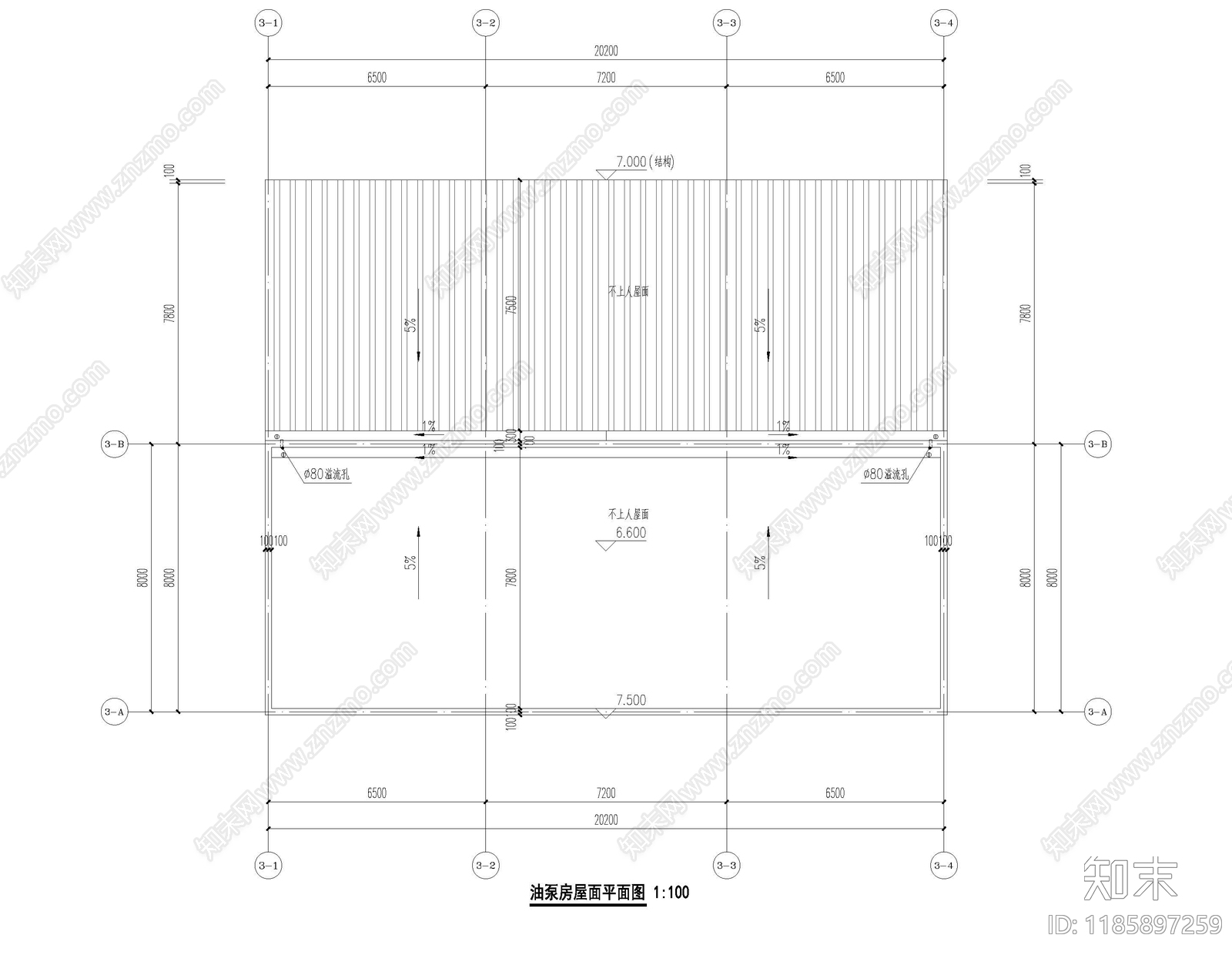 现代产业园建筑cad施工图下载【ID:1185897259】