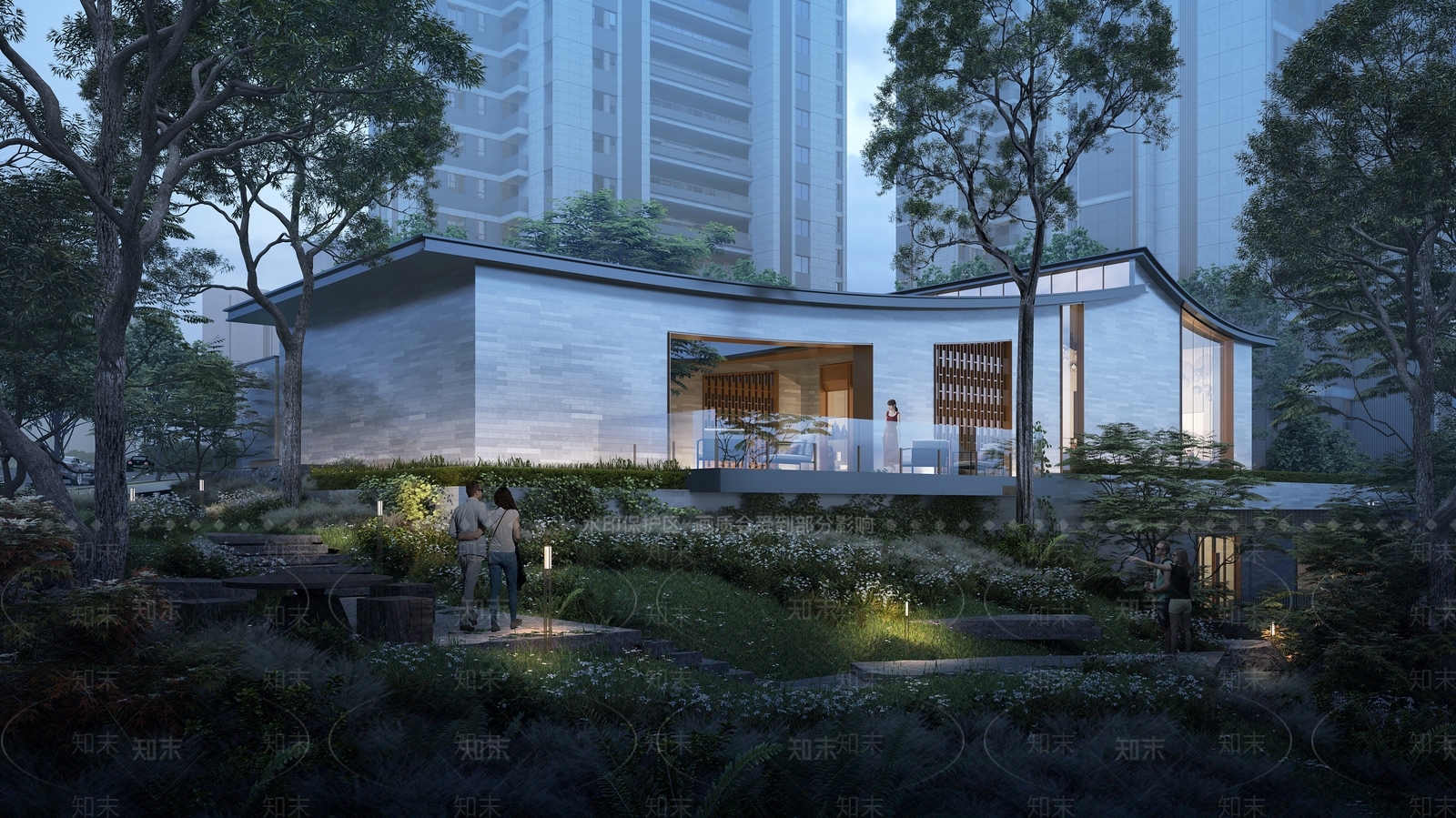 中式简约小公建SU模型下载【ID:1186490374】
