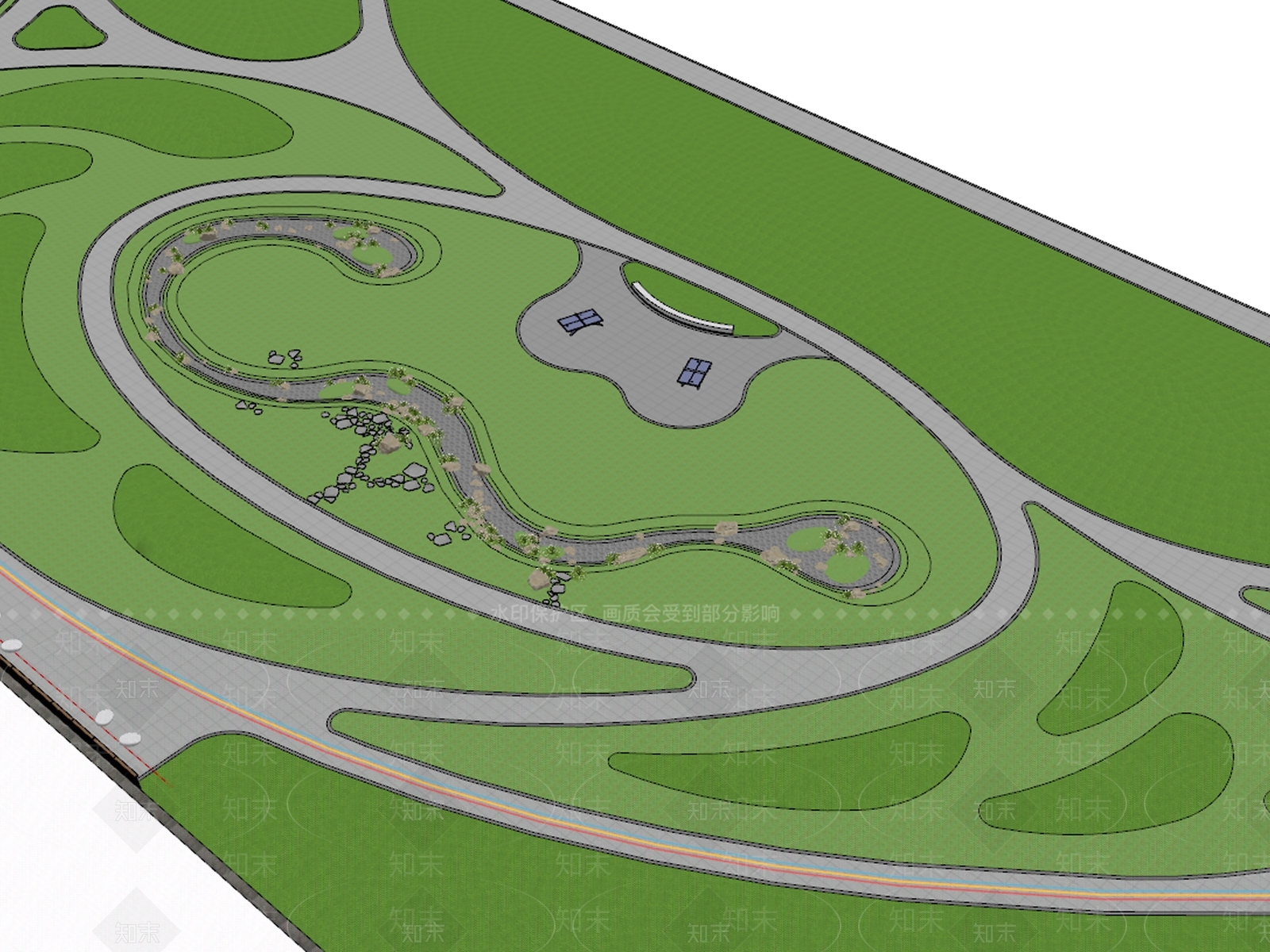 现代景观公园SU模型下载【ID:1185897822】