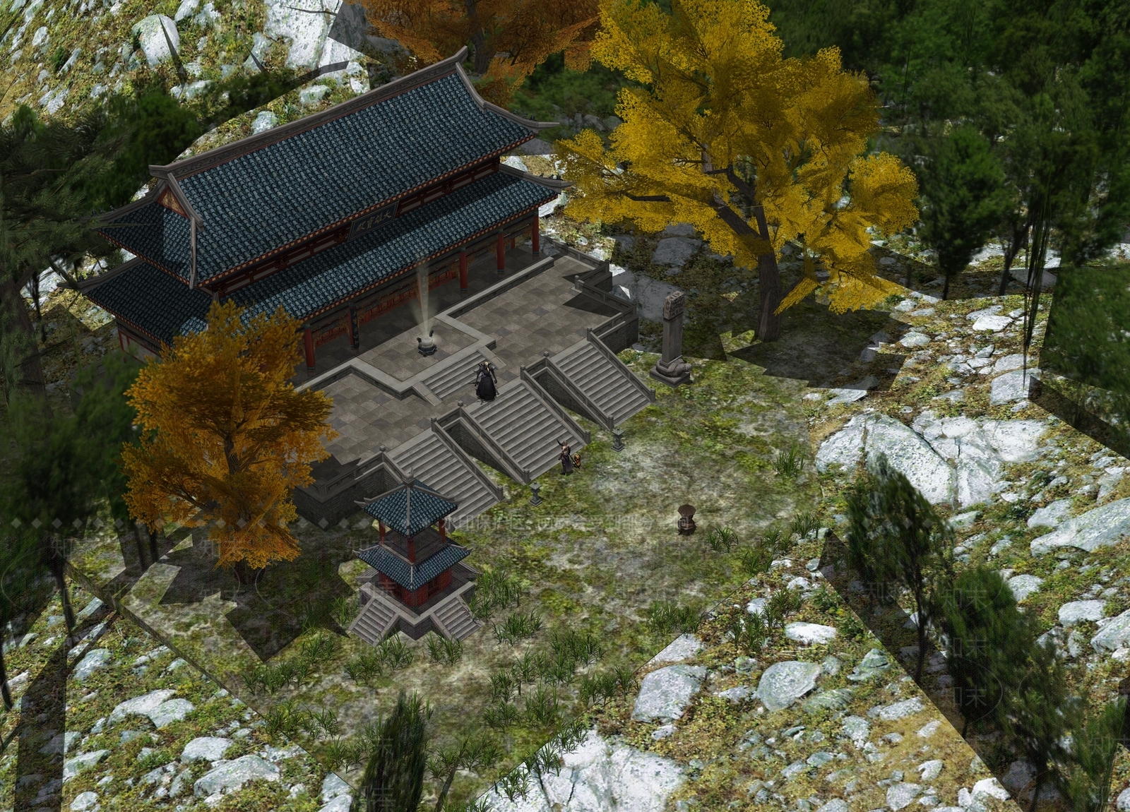 中式古建筑SU模型下载【ID:1185901469】