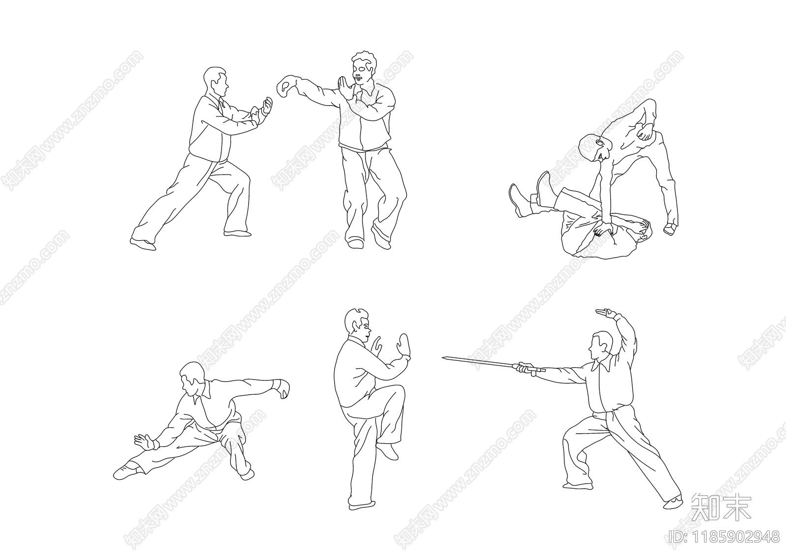 现代人物施工图下载【ID:1185902948】