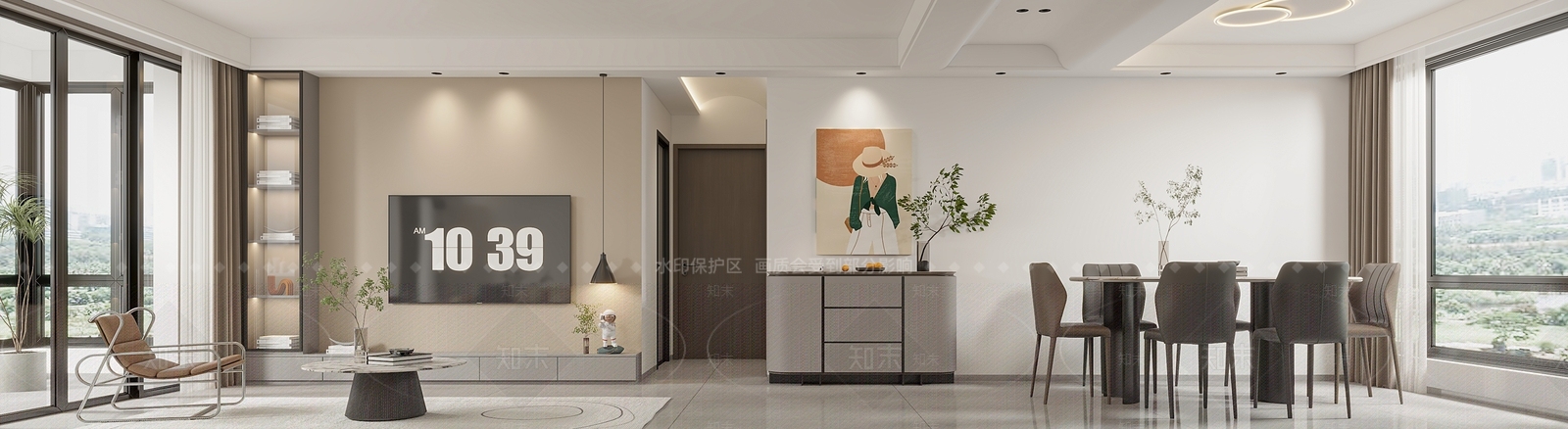 现代客餐厅3D模型下载【ID:1215020211】