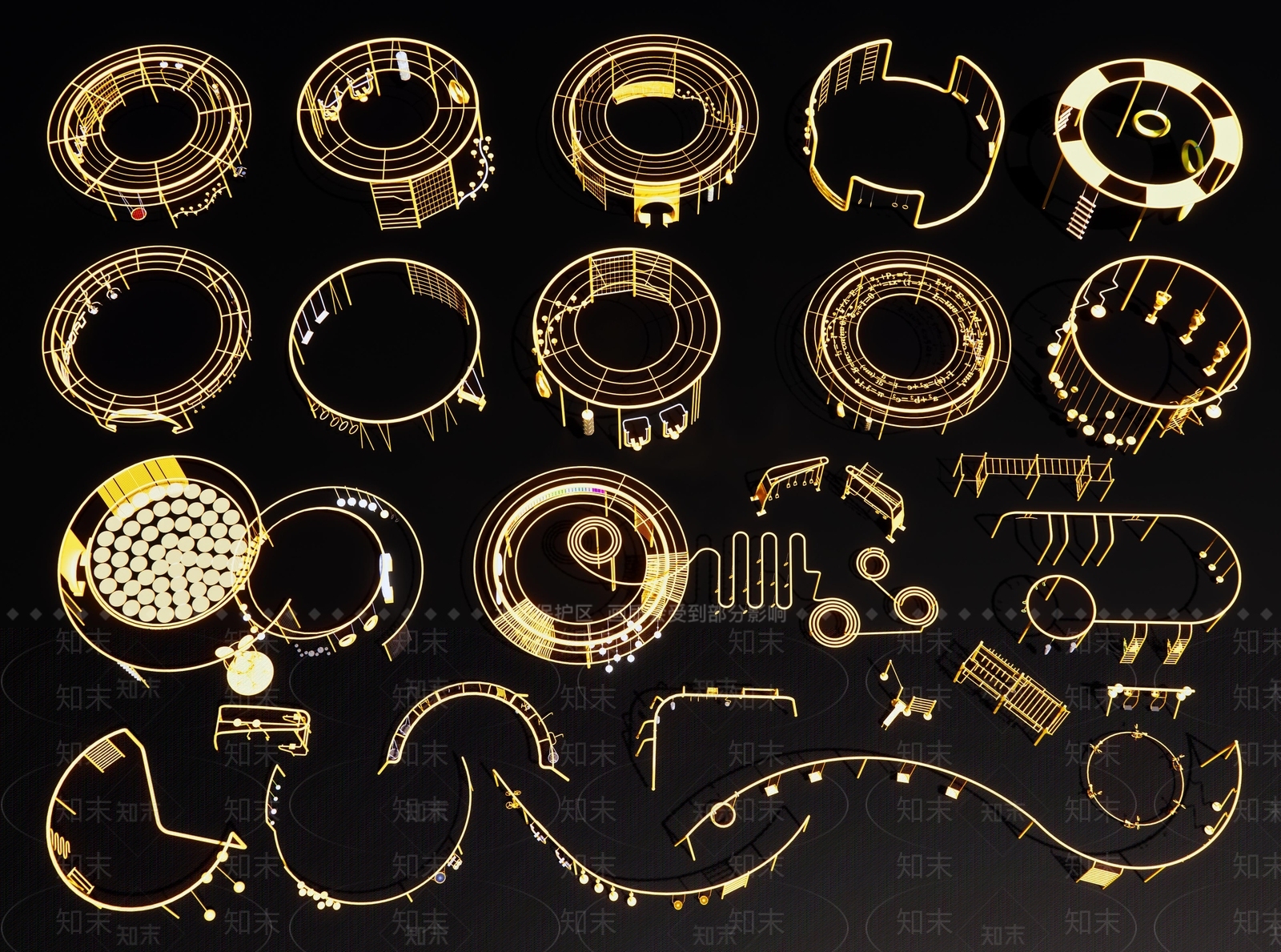 现代儿童活动器材SU模型下载【ID:1185911125】