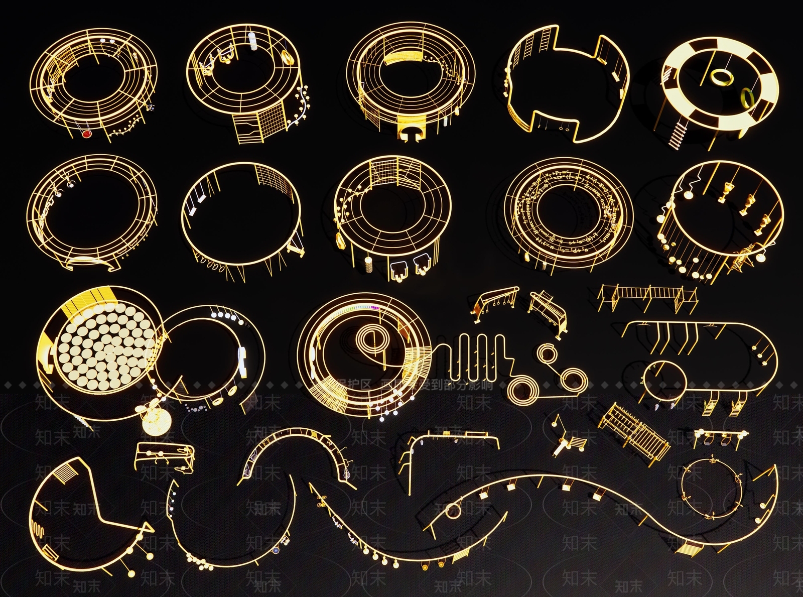 现代儿童活动器材3D模型下载【ID:1185911304】