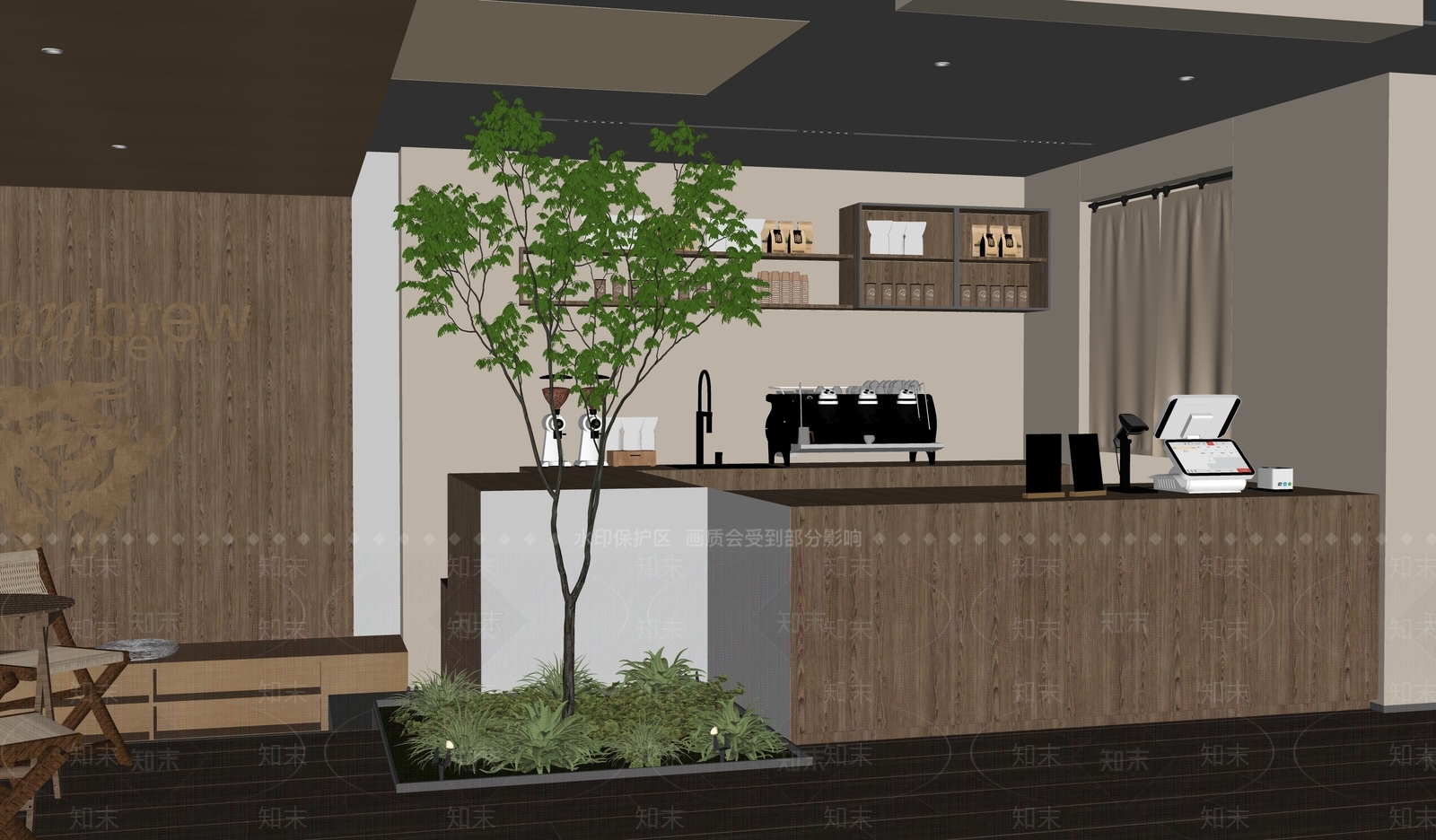 现代咖啡厅SU模型下载【ID:1185913145】