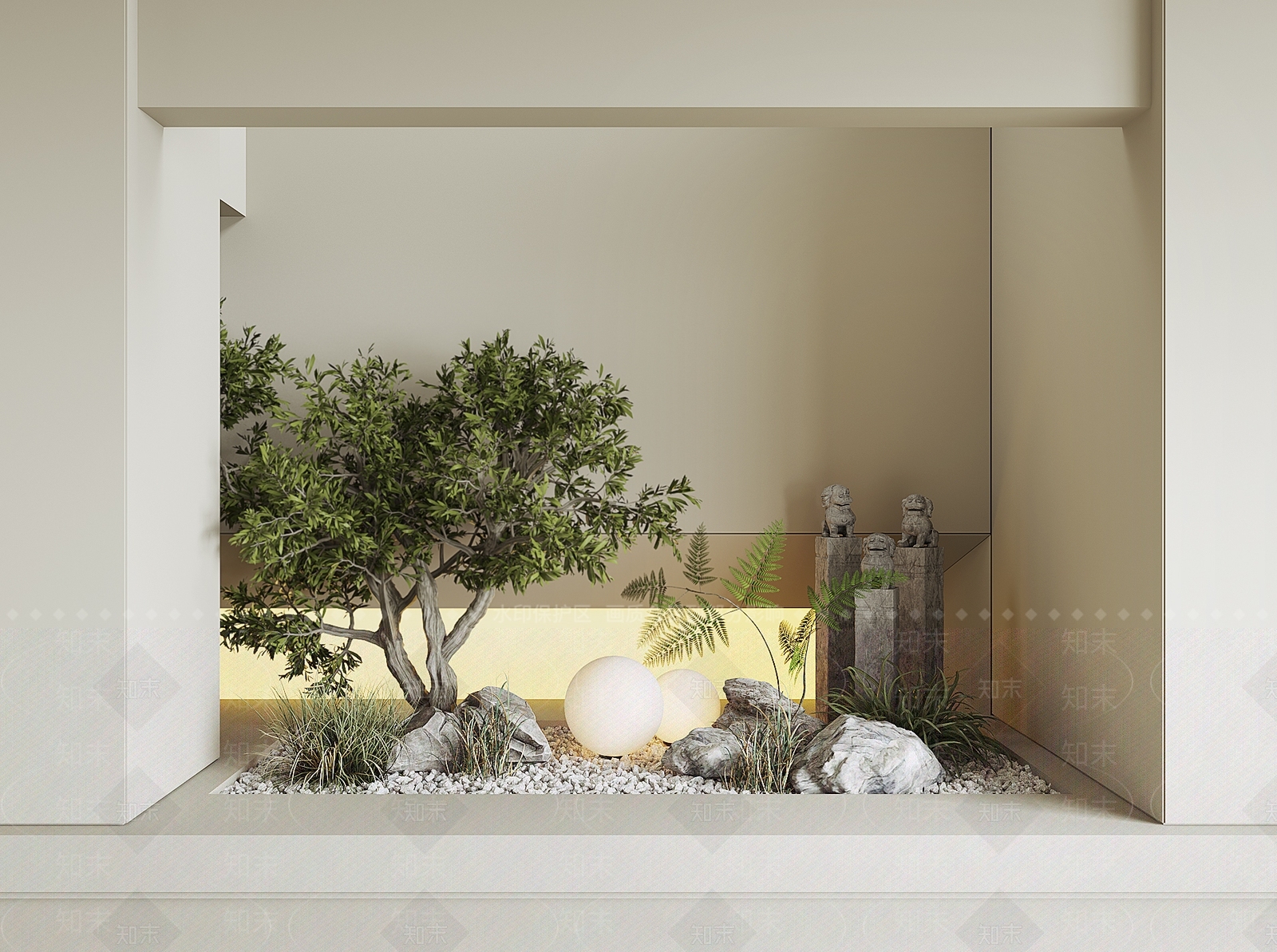 现代室内景观3D模型下载【ID:1185915652】