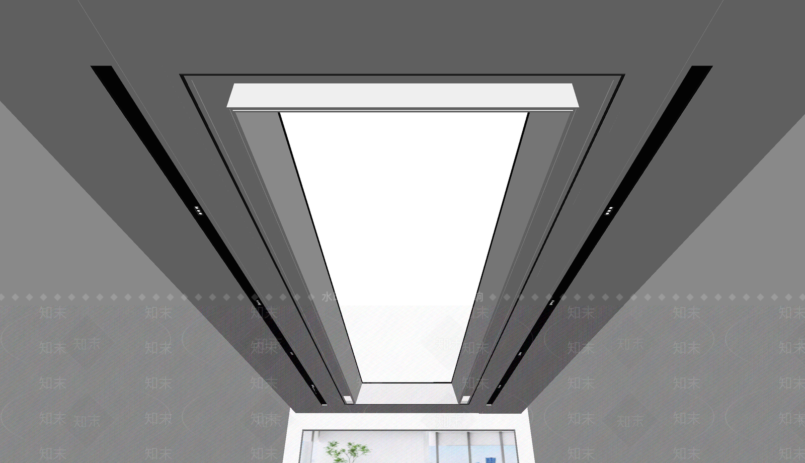 现代吊顶SU模型下载【ID:1185917973】