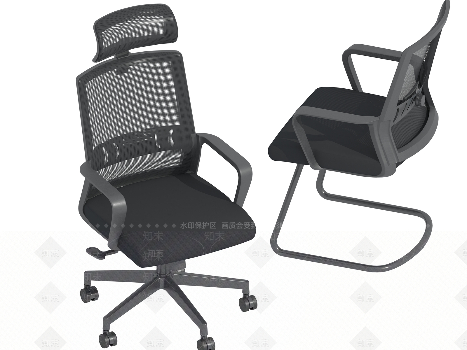 现代办公椅3D模型下载【ID:1185923041】