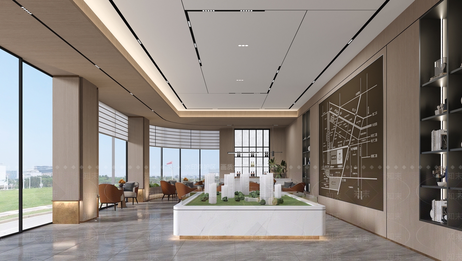 现代轻奢售楼处3D模型下载【ID:1185925826】