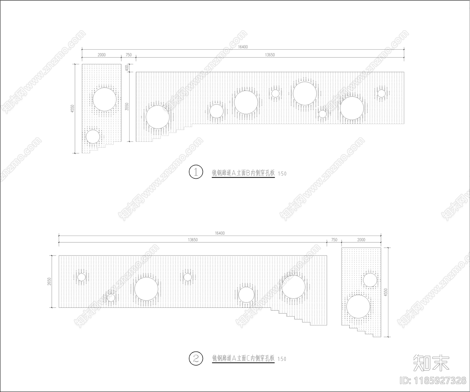 现代廊架施工图下载【ID:1185927328】