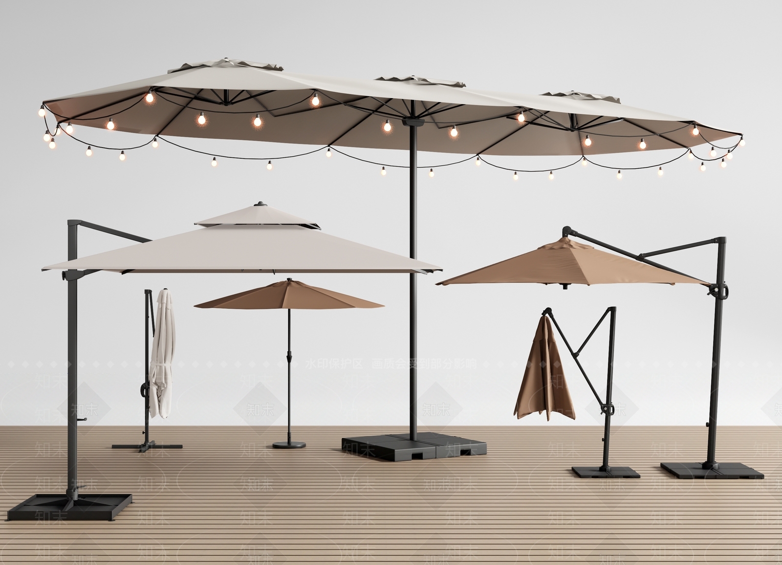 现代遮阳伞SU模型下载【ID:1185931434】