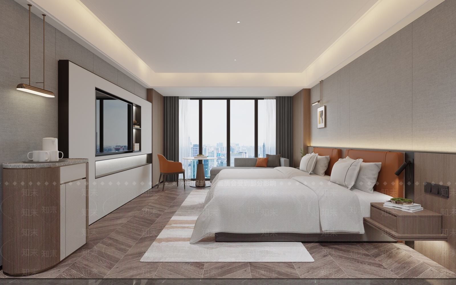 现代酒店客房3D模型下载【ID:1215020325】