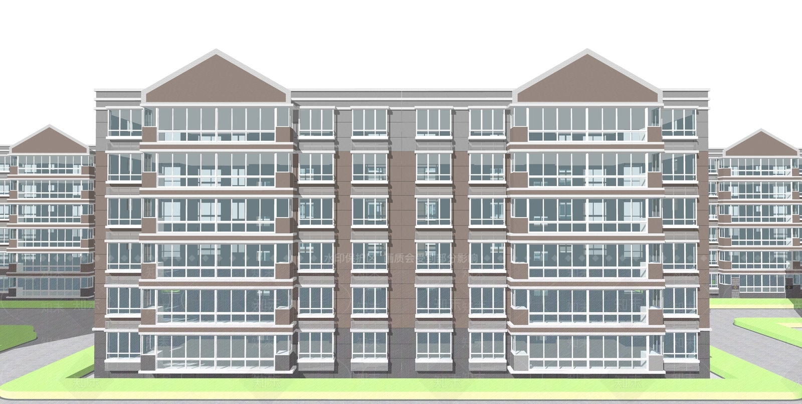 现代小区建筑SU模型下载【ID:1185934148】