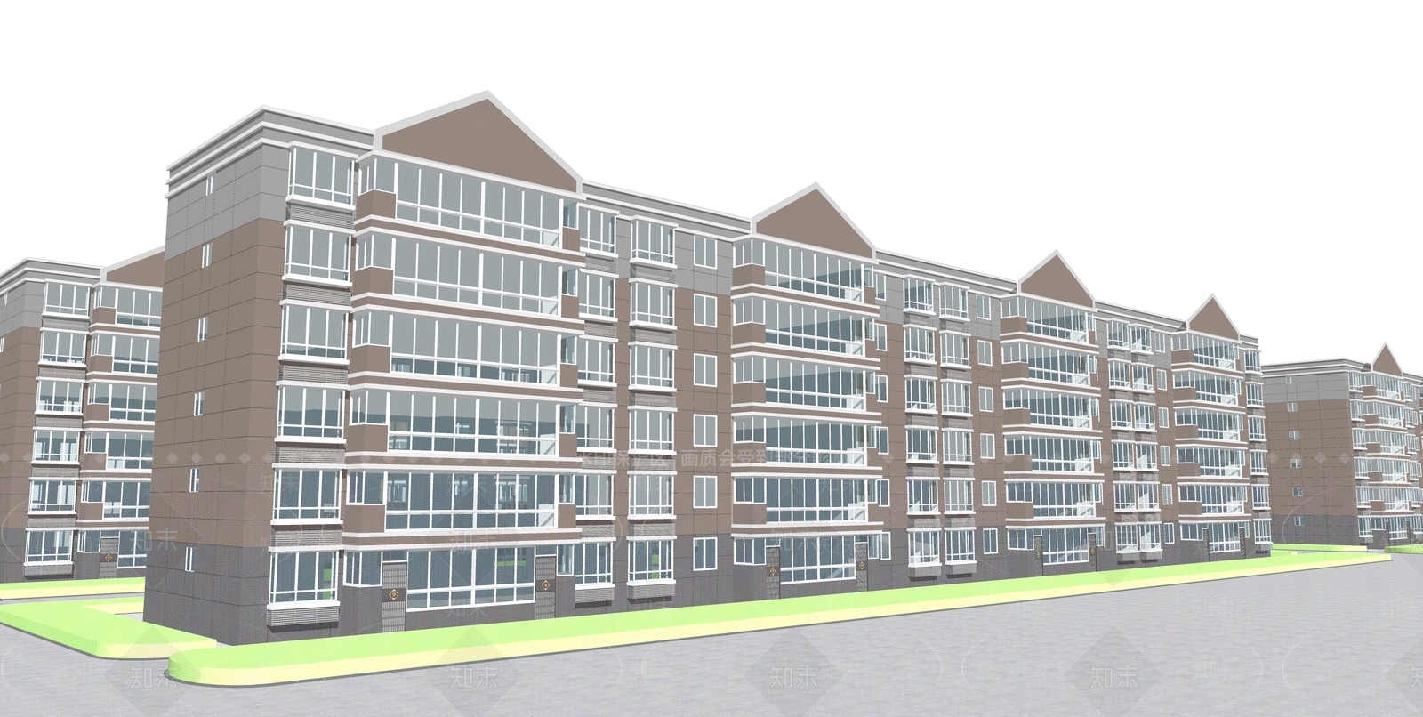 现代小区建筑SU模型下载【ID:1185934148】