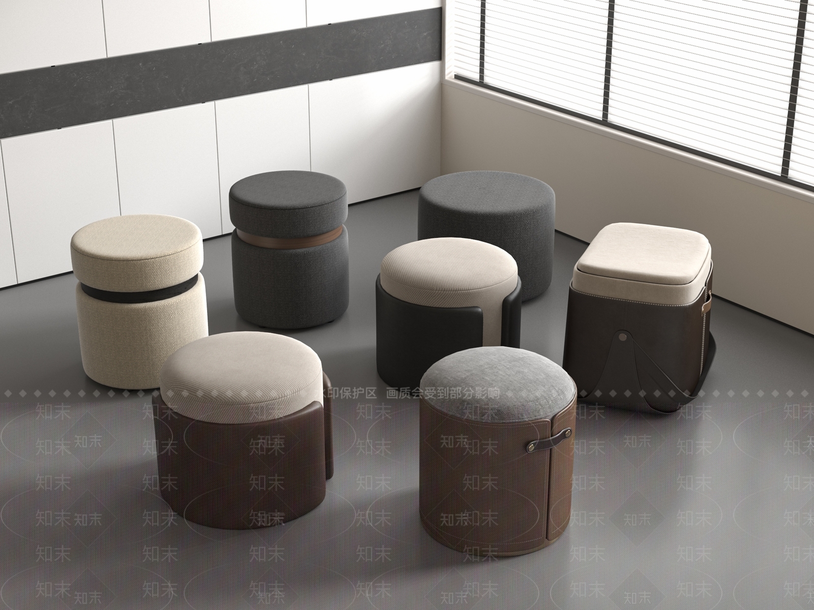沙发凳3D模型下载【ID:1185941873】