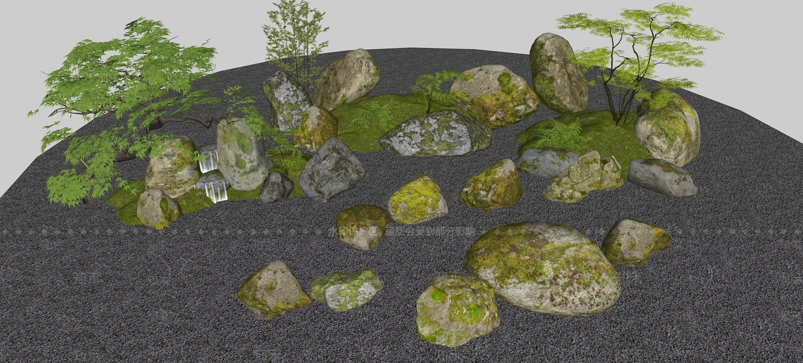 禅意日式石头SU模型下载【ID:1185946882】