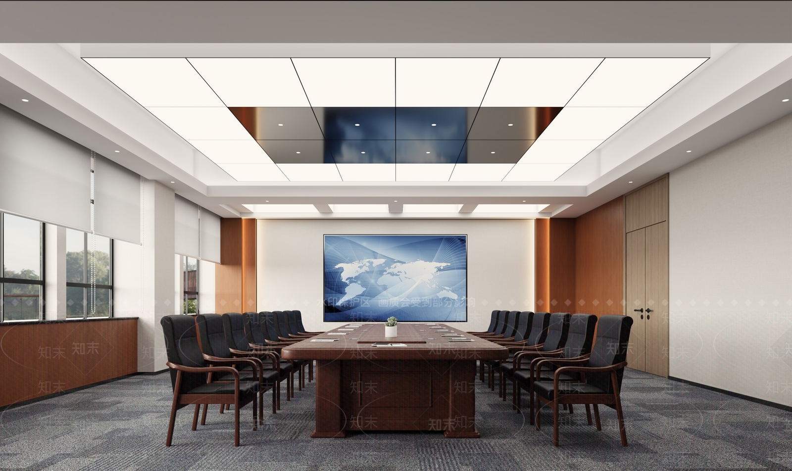 中式新中式会议室3D模型下载【ID:1185947943】