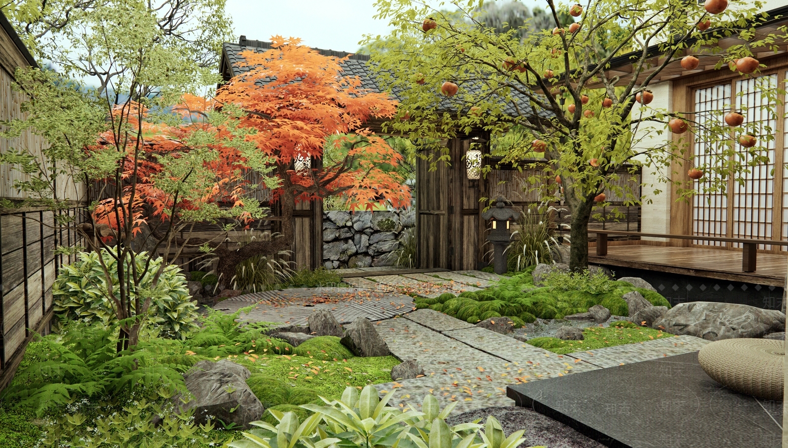 日式新中式庭院3D模型下载【ID:1185947827】