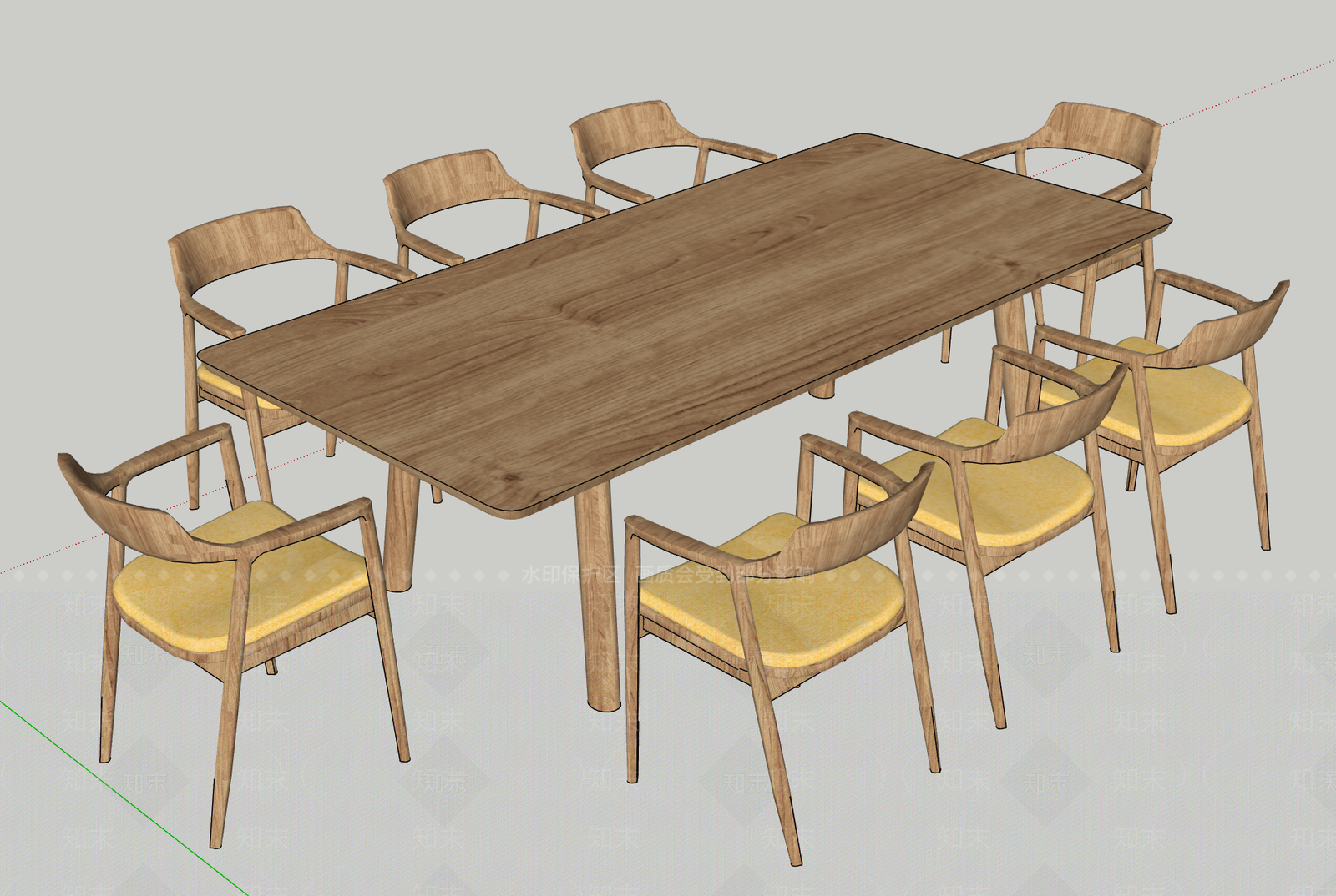 欧式餐桌SU模型下载【ID:1185954002】