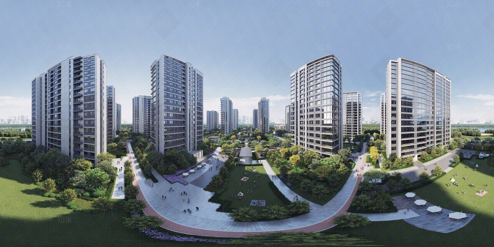 现代城市外景贴图下载【ID:1185960991】_【知末网贴图库】