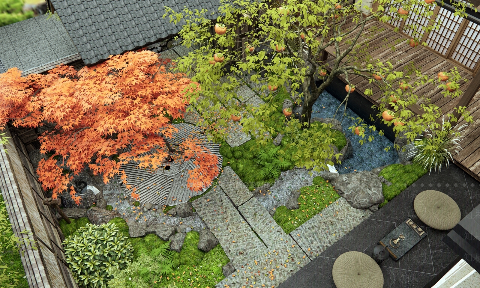 日式新中式庭院3D模型下载【ID:1185961424】