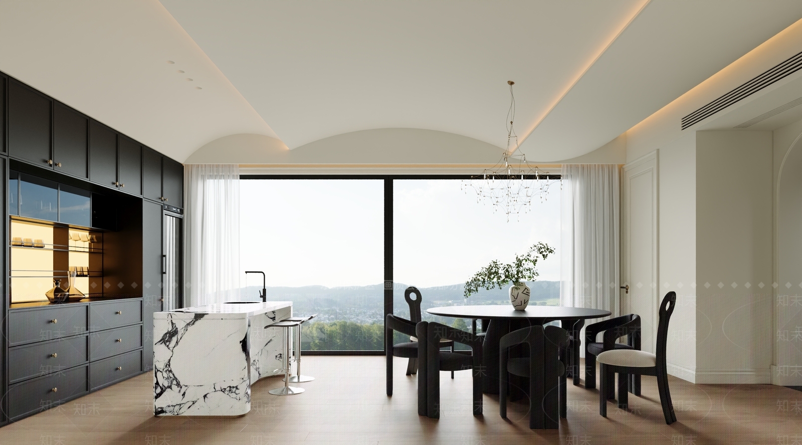 极简现代家居餐厅3D模型下载【ID:1185963961】