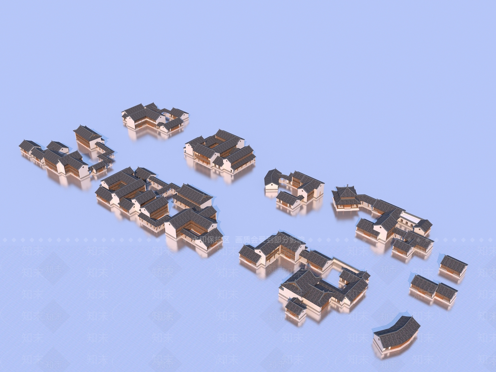 中式古建3D模型下载【ID:1185964270】