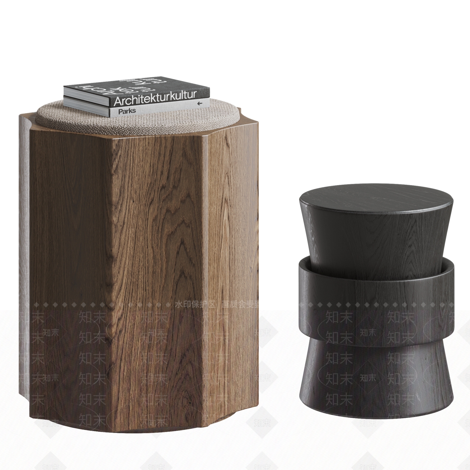 现代中古其他凳子3D模型下载【ID:1185965684】