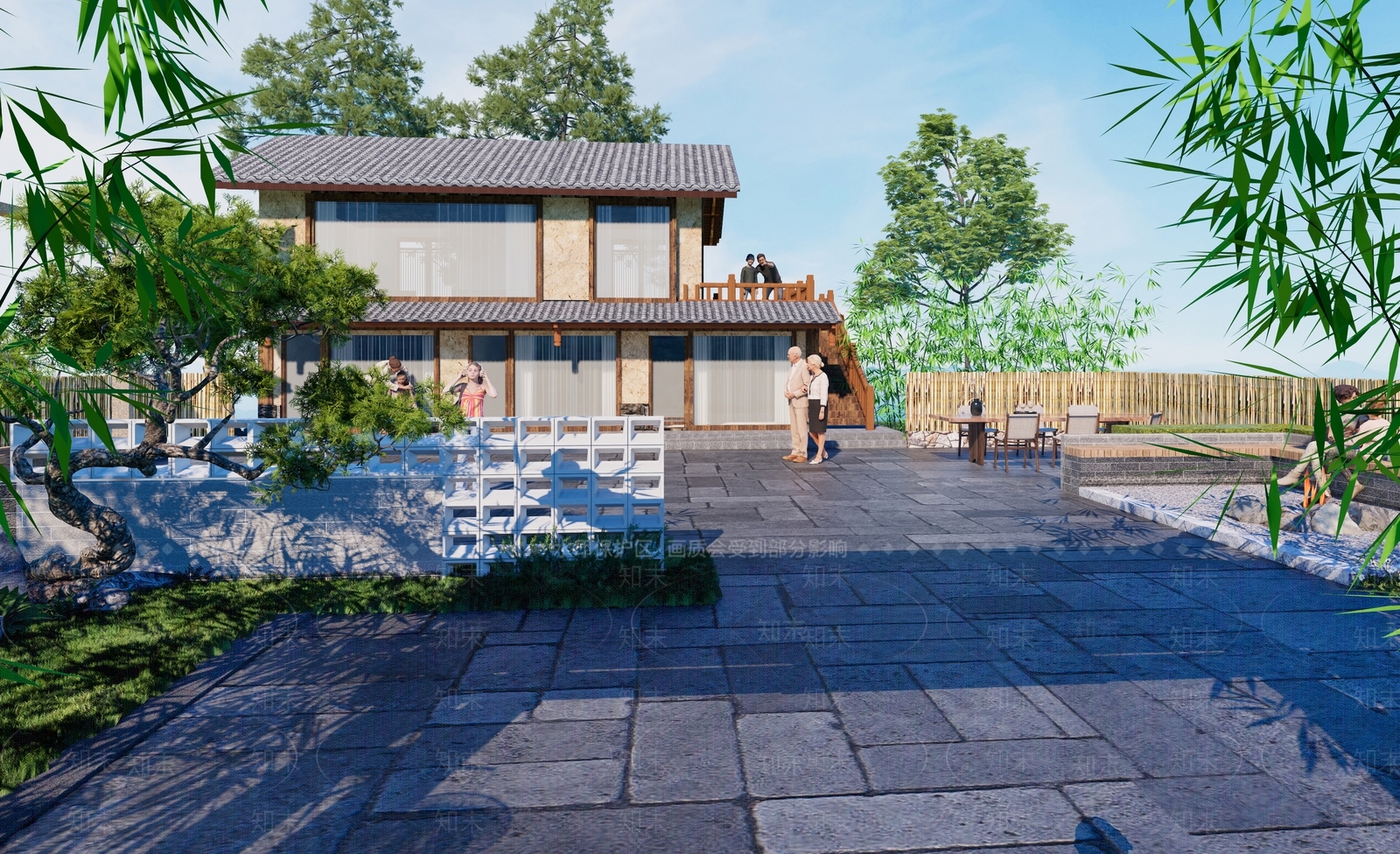 现代民宿建筑SU模型下载【ID:1185966462】