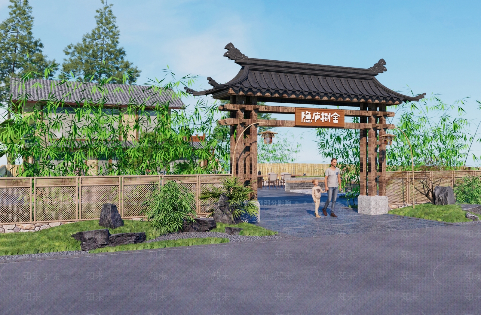 现代民宿建筑SU模型下载【ID:1185966462】